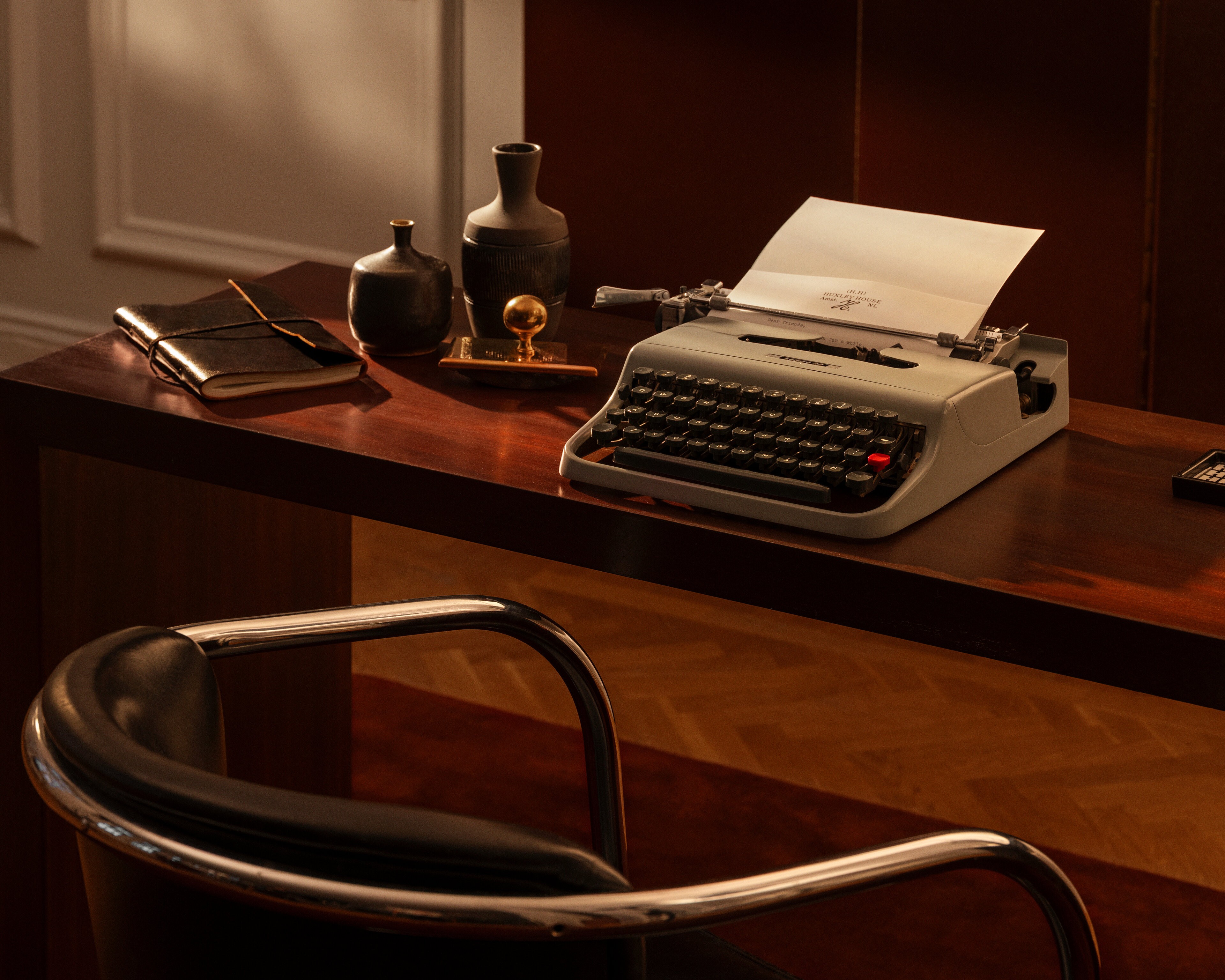 Typewriter on desk